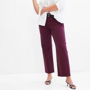 NWT GAP High Rise Slim Boot Straight Stretch Plum Cotton Dress Pants Sz 8
